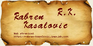Rabren Kasalović vizit kartica